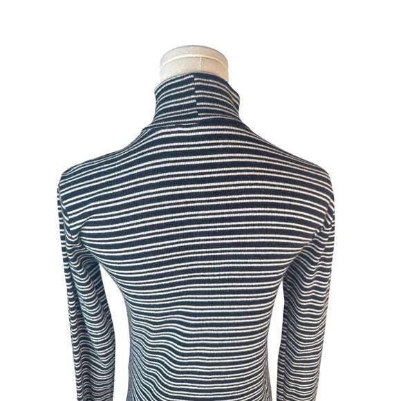 2/$30 ZARA Trafaluc Medium Black & White Striped Turtleneck Long Sleeve Top - Picture 9 of 15